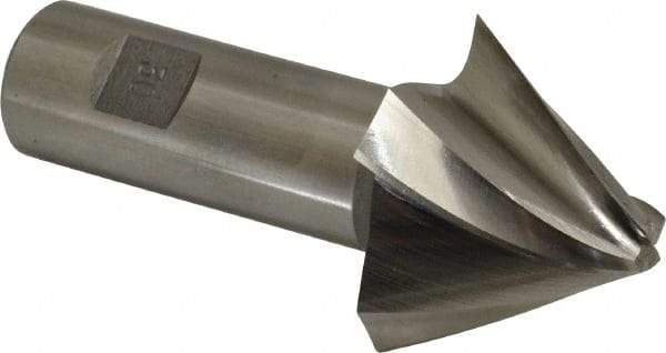 Made in USA - 30° Taper Angle per Side, 3/8" Small End Diam, 1-1/2" LOC, High Speed Steel 4 Flute Tapered Square End Mill - 4" OAL, 1" Shank Diam, Spiral Flute - USA Tool & Supply