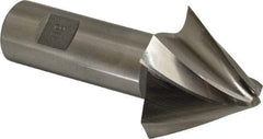 Made in USA - 30° Taper Angle per Side, 3/8" Small End Diam, 1-1/2" LOC, High Speed Steel 4 Flute Tapered Square End Mill - 4" OAL, 1" Shank Diam, Spiral Flute - USA Tool & Supply