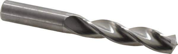 Kennametal - 5/8" 130° Solid Carbide Jobber Drill - Bright Finish, Right Hand Cut, Spiral Flute, Straight Shank, 5.24" OAL, Standard Point - USA Tool & Supply