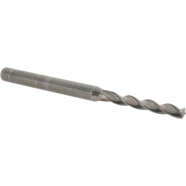 Kennametal - 9/64" 130° Solid Carbide Jobber Drill - Bright Finish, Right Hand Cut, Spiral Flute, Straight Shank, 2.6" OAL, Standard Point - USA Tool & Supply