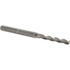 Kennametal - 9/64" 130° Solid Carbide Jobber Drill - Bright Finish, Right Hand Cut, Spiral Flute, Straight Shank, 2.6" OAL, Standard Point - USA Tool & Supply