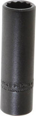 Proto - 7/16", 3/8" Drive, Deep Hand Socket - 12 Points, 2-1/8" OAL, Alloy Steel, Black Finish - USA Tool & Supply