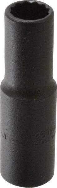 Proto - 3/8", 3/8" Drive, Deep Hand Socket - 12 Points, 2-1/8" OAL, Alloy Steel, Black Finish - USA Tool & Supply