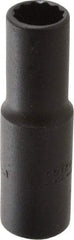 Proto - 3/8", 3/8" Drive, Deep Hand Socket - 12 Points, 2-1/8" OAL, Alloy Steel, Black Finish - USA Tool & Supply