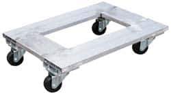 Vestil - 900 Lb Capacity Aluminum Flush Open Frame Dolly - 30" Long x 21" Wide x 5-1/4" High, 3" Wheels - USA Tool & Supply