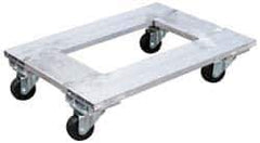 Vestil - 900 Lb Capacity Aluminum Flush Open Frame Dolly - 24" Long x 18" Wide x 5-1/4" High, 3" Wheels - USA Tool & Supply