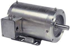 US Motors - 1 hp, TENV Enclosure, No Thermal Protection, 1,725 RPM, 208-230/460 Volt, 60 Hz, Three Phase Energy Efficient Motor - Size 56HC Frame, C-Face/Base Mount, 1 Speed, Ball Bearings, 3.5-3.4/1.7 Full Load Amps, F Class Insulation, Reversible - USA Tool & Supply