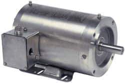 US Motors - 1 hp, TENV Enclosure, No Thermal Protection, 1,725 RPM, 208-230/460 Volt, 60 Hz, Three Phase Energy Efficient Motor - Size 145TC Frame, C-Face/Base Mount, 1 Speed, Ball Bearings, 3.5-3.4/1.7 Full Load Amps, F Class Insulation, Reversible - USA Tool & Supply