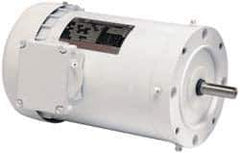 US Motors - 5 hp, TEFC Enclosure, No Thermal Protection, 1,755 RPM, 208-230/460 Volt, 60 Hz, Three Phase Energy Efficient Motor - Size 184 Frame, C-Face Mount, 1 Speed, Ball Bearings, 14-12.6/6.3 Full Load Amps, F Class Insulation, Reversible - USA Tool & Supply