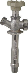B&K Mueller - 1/2" Pipe, 4" Long Shank, Chrome Plated Brass Antisiphon Frostfree Sillcock - Handwheel Handle, Male & Solder End Connections, 125 psi WOG Rating - USA Tool & Supply