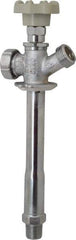 B&K Mueller - 1/2" Pipe, 6" Long Shank, Chrome Plated Brass Antisiphon Frostfree Sillcock - Handwheel Handle, Male & Solder End Connections, 125 psi WOG Rating - USA Tool & Supply