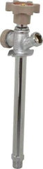 B&K Mueller - 1/2" Pipe, 8" Long Shank, Chrome Plated Brass Antisiphon Frostfree Sillcock - Handwheel Handle, Male & Solder End Connections, 125 psi WOG Rating - USA Tool & Supply