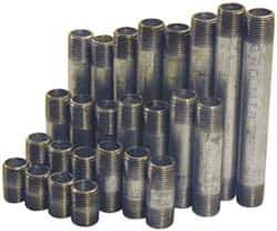 B&K Mueller - 60 Piece, 1-1/2" Pipe, Galvanized Pipe Nipple Set - Schedule 40, (6) Close, (6) 2, (6) 2-1/2, (6) 3, (6) 3-1/2, (6) 4, (6) 4-1/2, (6) 5, (6) 5-1/2, (6) 6 - USA Tool & Supply