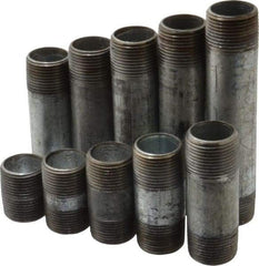 B&K Mueller - 60 Piece, 1" Pipe, Galvanized Pipe Nipple Set - Schedule 40, (6) Close, (6) 2, (6) 2-1/2, (6) 3, (6) 3-1/2, (6) 4, (6) 4-1/2, (6) 5, (6) 5-1/2, (6) 6 - USA Tool & Supply