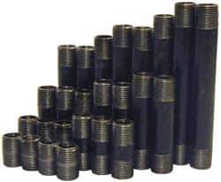 B&K Mueller - 60 Piece, 1-1/4" Pipe, Black Finished Steel Pipe Nipple Set - Schedule 40, (6) Close, (6) 2, (6) 2-1/2, (6) 3, (6) 3-1/2, (6) 4, (6) 4-1/2, (6) 5, (6) 5-1/2, (6) 6 - USA Tool & Supply