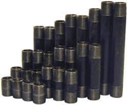 B&K Mueller - 60 Piece, 1-1/2" Pipe, Black Finished Steel Pipe Nipple Set - Schedule 40, (6) Close, (6) 2, (6) 2-1/2, (6) 3, (6) 3-1/2, (6) 4, (6) 4-1/2, (6) 5, (6) 5-1/2, (6) 6 - USA Tool & Supply