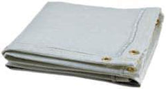 Steiner - 10' High x 10' Wide x 0.08" Thick Uncoated Fiberglass Welding Blanket - White, Grommet - USA Tool & Supply