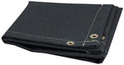 Steiner - 8' High x 6' Wide x 0.051" Thick Acrylic Coated Fiberglass Welding Blanket - Black, Grommet - USA Tool & Supply