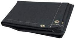 Steiner - 8' High x 6' Wide x 0.051" Thick Acrylic Coated Fiberglass Welding Blanket - Black, Grommet - USA Tool & Supply