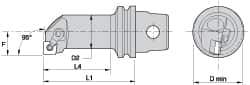 Kennametal - Left Hand Cut, 32mm Min Bore Diam, Size KM32 Steel Modular Boring Cutting Unit Head - 2.2835" Max Bore Depth, Through Coolant, Compatible with CN.. - USA Tool & Supply