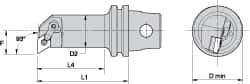 Kennametal - Right Hand Cut, 32mm Min Bore Diam, Size KM32 Steel Modular Boring Cutting Unit Head - 2.9528" Max Bore Depth, Through Coolant, Compatible with DN.. - USA Tool & Supply