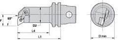 Kennametal - Right Hand Cut, 32mm Min Bore Diam, Size KM32 Steel Modular Boring Cutting Unit Head - 2.9528" Max Bore Depth, Through Coolant, Compatible with DN.. - USA Tool & Supply