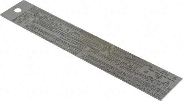 SPI - 6" Long, 1/64, 1/32" Graduation, Rigid Stainless Steel Rule - English Graduation Style, 1-1/4" Wide, Silver, Polished Finish - USA Tool & Supply