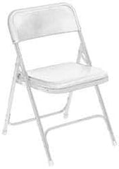 NPS - 18-3/4" Wide x 16-1/4" Deep x 29-3/4" High, Steel Folding Chair with Plastic Seat & Back - White with White Frame - USA Tool & Supply