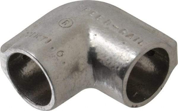 Hollaender - 3/4" Pipe, 90° Elbow, Aluminum Alloy Elbow Pipe Rail Fitting - Bright Finish - USA Tool & Supply