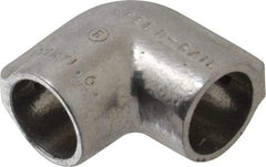 Hollaender - 3/4" Pipe, 90° Elbow, Aluminum Alloy Elbow Pipe Rail Fitting - Bright Finish - USA Tool & Supply