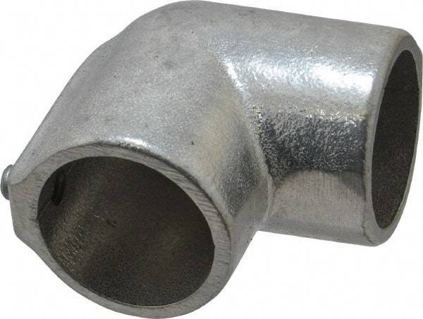 Hollaender - 1-1/4" Pipe, 90° Elbow, Aluminum Alloy Elbow Pipe Rail Fitting - Bright Finish - USA Tool & Supply