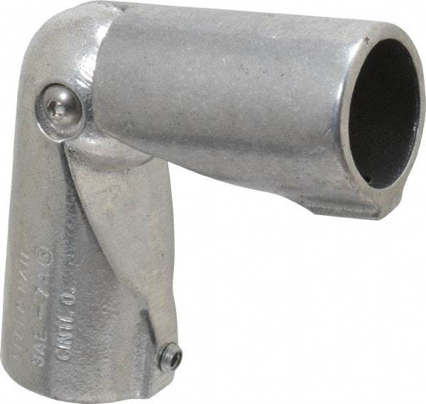 Hollaender - 1-1/4" Pipe, Adjustable Elbow, Aluminum Alloy Elbow Pipe Rail Fitting - Bright Finish - USA Tool & Supply