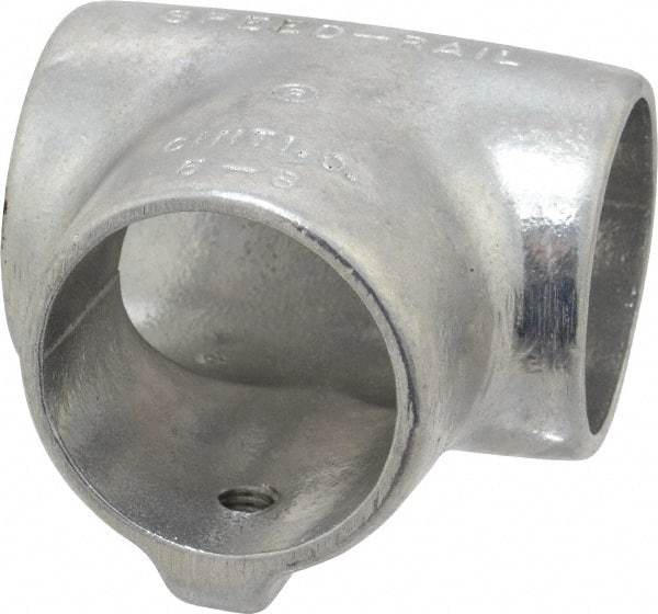 Hollaender - 1-1/2" Pipe, 90° Three Socket Tee, Aluminum Alloy Tee Pipe Rail Fitting - Bright Finish - USA Tool & Supply
