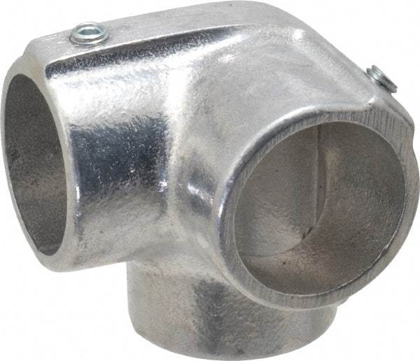 Hollaender - 1-1/4" Pipe, Side Outlet Elbow, Aluminum Alloy Elbow Pipe Rail Fitting - Bright Finish - USA Tool & Supply