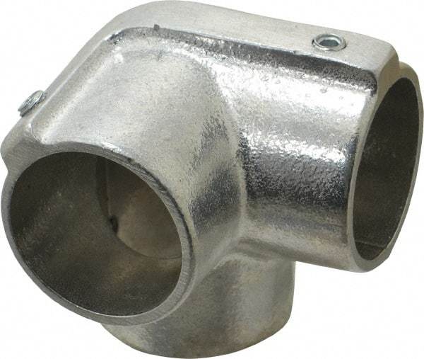 Hollaender - 1-1/2" Pipe, Side Outlet Elbow, Aluminum Alloy Elbow Pipe Rail Fitting - Bright Finish - USA Tool & Supply