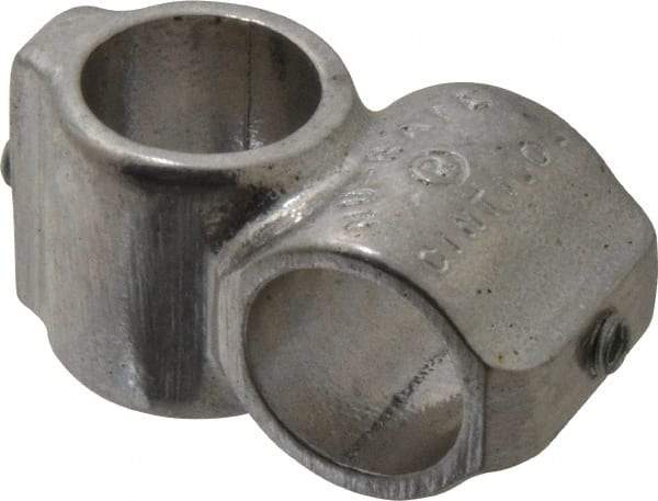 Hollaender - 3/4" Pipe, Short Barrel Crossover, Aluminum Alloy Cross Pipe Rail Fitting - Bright Finish - USA Tool & Supply