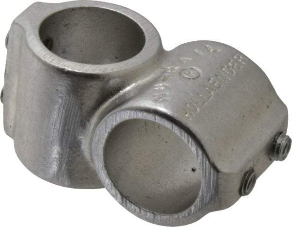 Hollaender - 1" Pipe, Short Barrel Crossover, Aluminum Alloy Cross Pipe Rail Fitting - Bright Finish - USA Tool & Supply