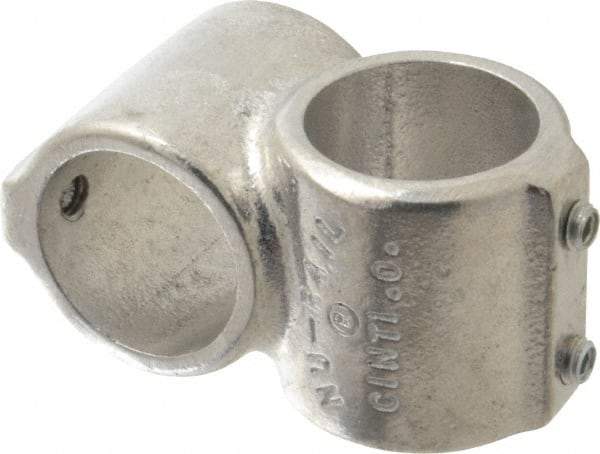 Hollaender - 1-1/4" Pipe, Short Barrel Crossover, Aluminum Alloy Cross Pipe Rail Fitting - Bright Finish - USA Tool & Supply