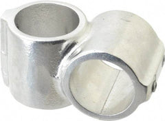 Hollaender - 1-1/2" Pipe, Short Barrel Crossover, Aluminum Alloy Cross Pipe Rail Fitting - Bright Finish - USA Tool & Supply