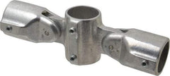 Hollaender - 1-1/4" Pipe, Adjustable Cross Assembly, Aluminum Alloy Cross Pipe Rail Fitting - Bright Finish - USA Tool & Supply