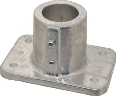 Hollaender - 1-1/2" Pipe, Base Flange, Aluminum Alloy Flange Pipe Rail Fitting - Bright Finish - USA Tool & Supply