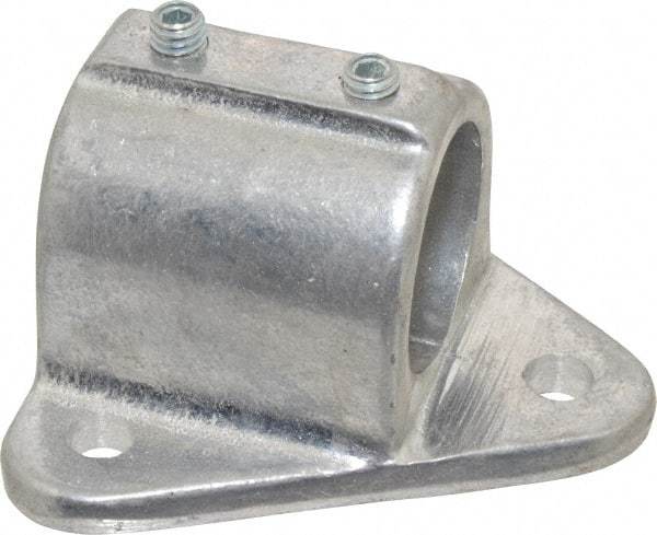 Hollaender - 1-1/4" Pipe, Wall Mount Flange, Aluminum Alloy Flange Pipe Rail Fitting - Bright Finish - USA Tool & Supply