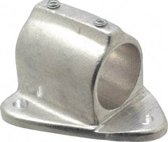 Hollaender - 1-1/2" Pipe, Wall Mount Flange, Aluminum Alloy Flange Pipe Rail Fitting - Bright Finish - USA Tool & Supply