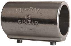 Hollaender - 1-1/4" Pipe, Aluminum Alloy Straight Coupling Pipe Rail Fitting - Bright Finish - USA Tool & Supply