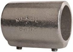 Hollaender - 1-1/2" Pipe, Aluminum Alloy Straight Coupling Pipe Rail Fitting - Bright Finish - USA Tool & Supply