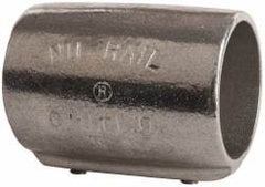 Hollaender - 2" Pipe, Aluminum Alloy Straight Coupling Pipe Rail Fitting - Bright Finish - USA Tool & Supply
