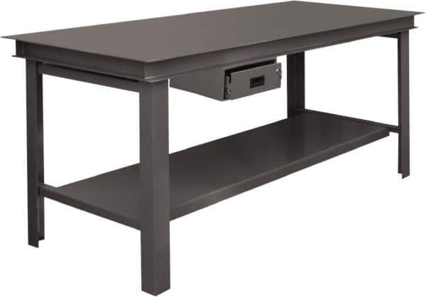 Durham - 72 Wide x 36" Deep x 34" High, Steel Workbench - Straight Edge, Fixed Legs - USA Tool & Supply