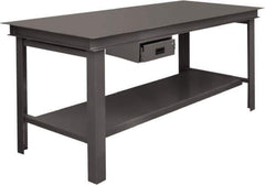 Durham - 72 Wide x 36" Deep x 34" High, Steel Workbench - Straight Edge, Fixed Legs - USA Tool & Supply
