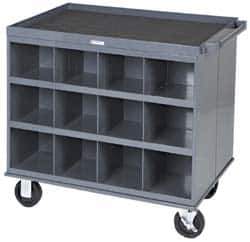 Durham - 1,000 Lb Capacity, 24 Bin Mobile Cabinet - 34" Wide x 24" Deep x 30" High, Steel, Gray - USA Tool & Supply