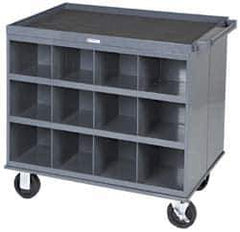 Durham - 1,000 Lb Capacity, 24 Bin Mobile Cabinet - 34" Wide x 24" Deep x 30" High, Steel, Gray - USA Tool & Supply